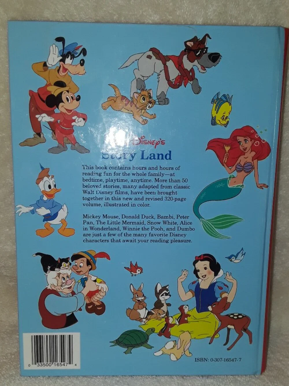 Disney 2Pc: Minnie Mouse NWT Plush + 1991 Walt Disneys Story Land Hardcover Book